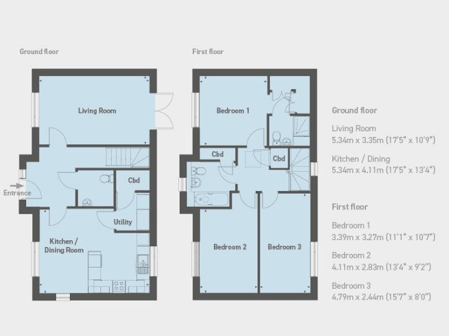 Floor plan 3 bedroom house - artist's impression subject to change